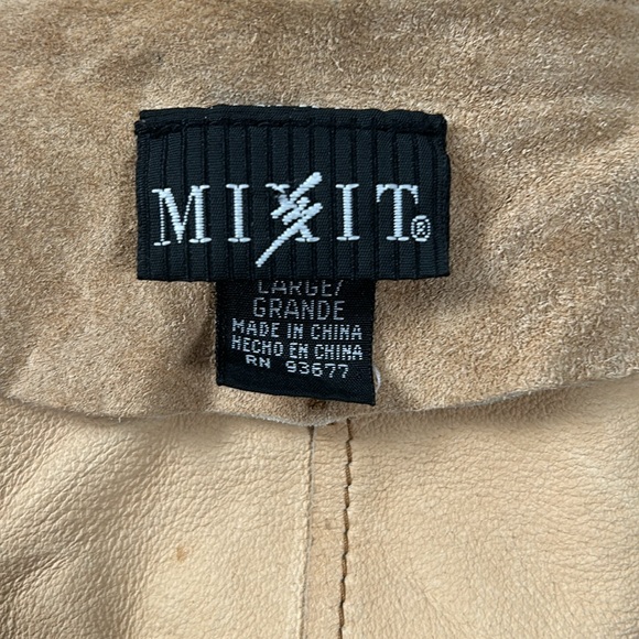 Mixit Suede Leather fringe jacket tan size large vintage - Picture 17 of 17